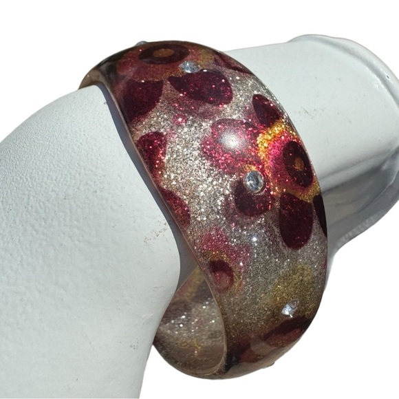 90s Y2K Flower Power Lucite Bangle Bracelet - Picture 6 of 6